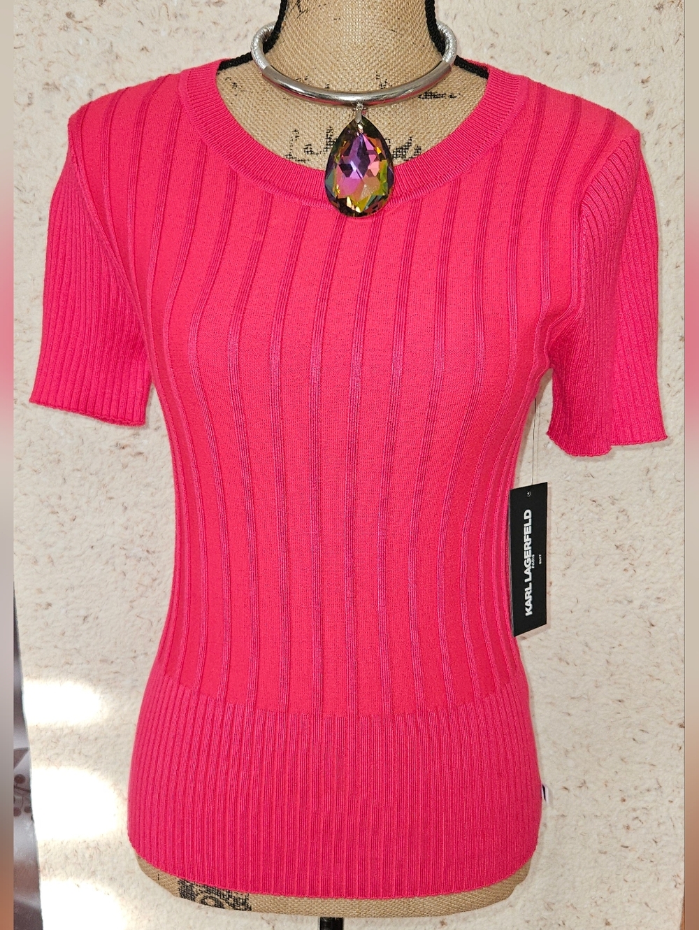 One Of A Kind Brand New Woman Shirt Karl Lagerfeld. Size Small. Color Pink.